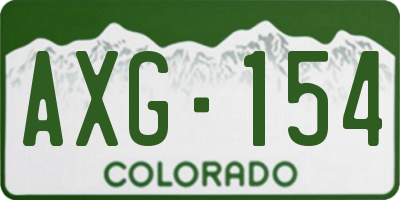 CO license plate AXG154