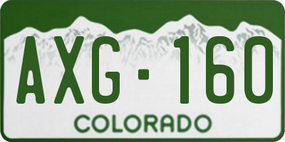CO license plate AXG160