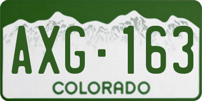 CO license plate AXG163