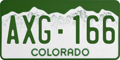 CO license plate AXG166