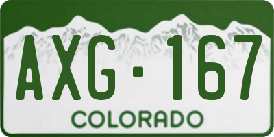 CO license plate AXG167