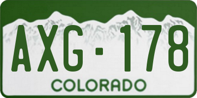 CO license plate AXG178