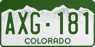 CO license plate AXG181