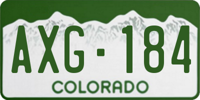 CO license plate AXG184