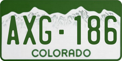 CO license plate AXG186
