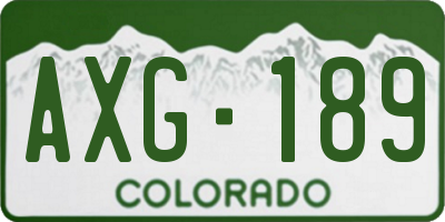 CO license plate AXG189