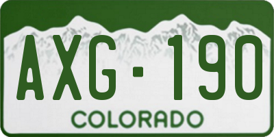 CO license plate AXG190