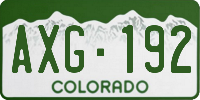 CO license plate AXG192