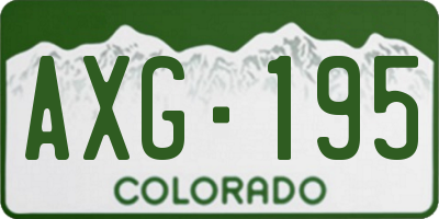 CO license plate AXG195