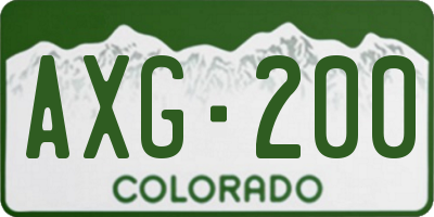 CO license plate AXG200
