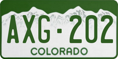 CO license plate AXG202