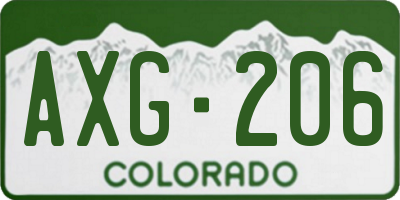 CO license plate AXG206