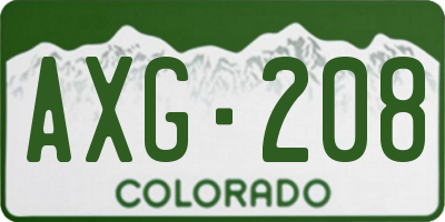 CO license plate AXG208