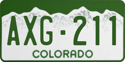 CO license plate AXG211
