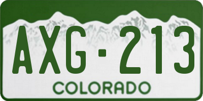 CO license plate AXG213