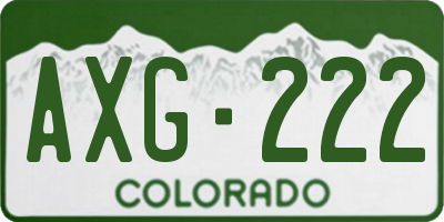 CO license plate AXG222