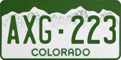 CO license plate AXG223