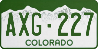CO license plate AXG227