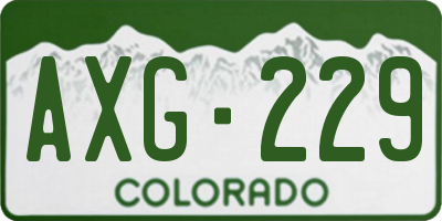 CO license plate AXG229