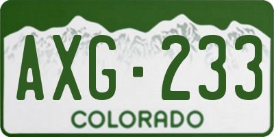 CO license plate AXG233