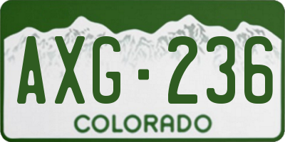 CO license plate AXG236