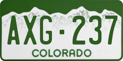 CO license plate AXG237