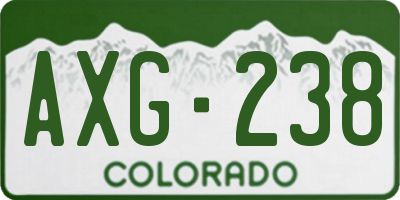 CO license plate AXG238