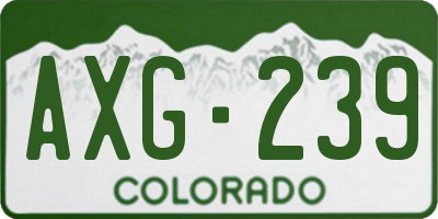 CO license plate AXG239