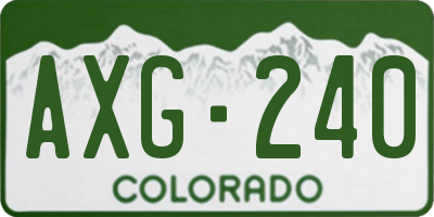 CO license plate AXG240