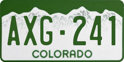 CO license plate AXG241