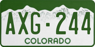 CO license plate AXG244