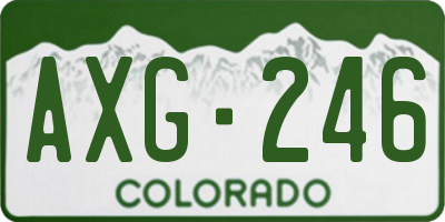 CO license plate AXG246