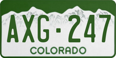 CO license plate AXG247