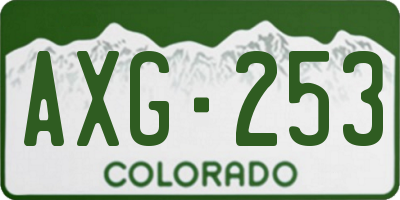 CO license plate AXG253