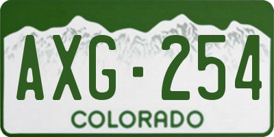 CO license plate AXG254