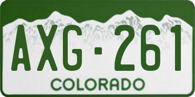 CO license plate AXG261