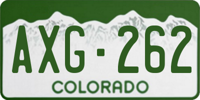 CO license plate AXG262