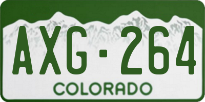 CO license plate AXG264