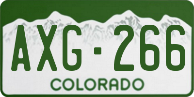CO license plate AXG266