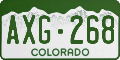 CO license plate AXG268