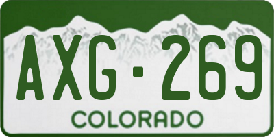 CO license plate AXG269