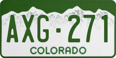 CO license plate AXG271