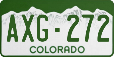 CO license plate AXG272