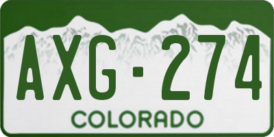 CO license plate AXG274
