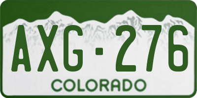 CO license plate AXG276