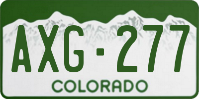 CO license plate AXG277
