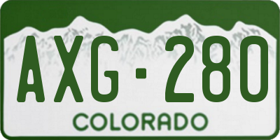 CO license plate AXG280
