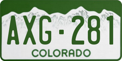 CO license plate AXG281