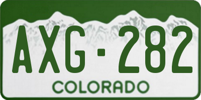 CO license plate AXG282