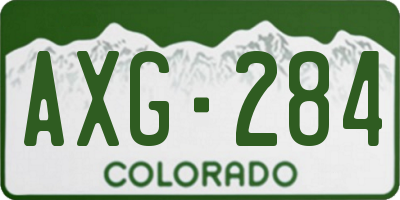 CO license plate AXG284